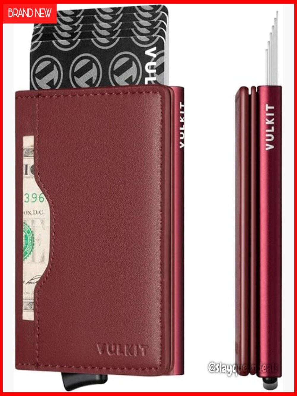 Slim Pop Up Wallet RFID Blocking Leather Card Holder Minimalist